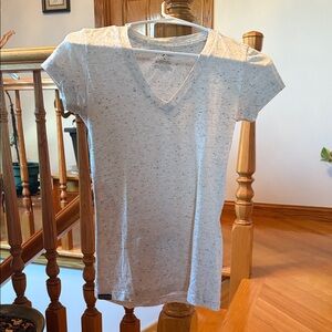 Jansport Women's Speckled White V-Neck Tee
